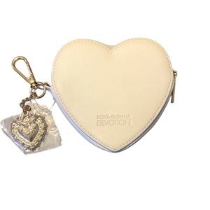 Dolce & Gabbana Devotion Heart Coin Pouch White Cream bag Charm A1